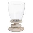 Candleholder White Wood Crystal 28 x 28 x 43 cm Discount