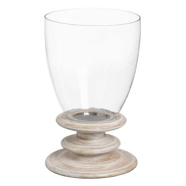 Candleholder White Wood Crystal 28 x 28 x 43 cm Discount