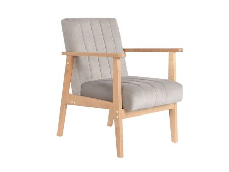 Armchair DKD Home Decor 63 x 68 x 81 cm Natural Grey Beige Pinewood Online Sale