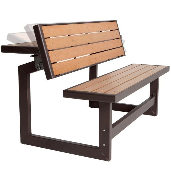 Bench with backrest Lifetime Table Brown Convertible For Discount