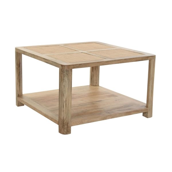 Centre Table DKD Home Decor Light brown Mango wood 76 x 76 x 45 cm Cheap