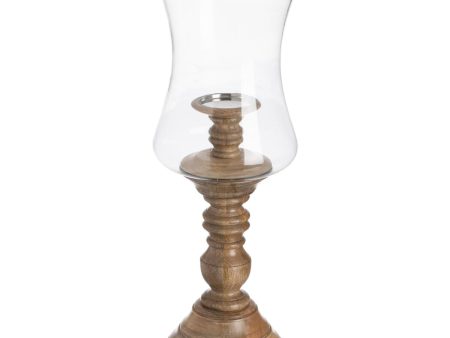 Candleholder Natural Wood Crystal 20 x 20 x 57 cm Online