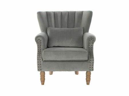 Armchair DKD Home Decor Natural Light grey Rubber wood 73 x 75 x 87 cm on Sale