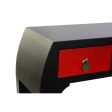 Console DKD Home Decor Fir Red Black MDF Oriental (96 x 27 x 80 cm) For Discount