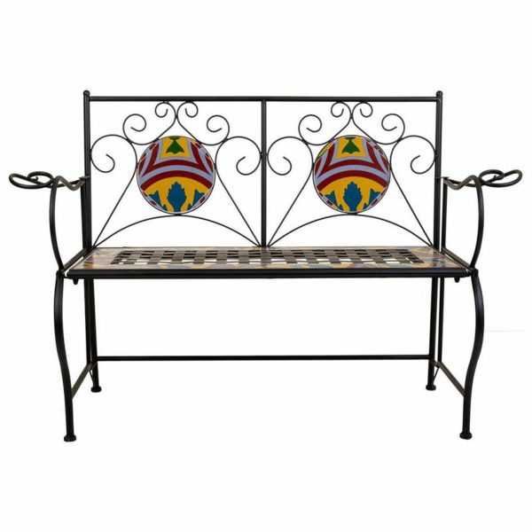 Bench Alexandra House Living Black Iron Tile 50 x 88 x 110 cm on Sale