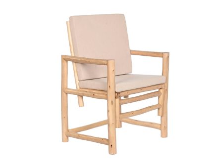 Armchair Home ESPRIT White Beige Natural Cotton 61 x 50 x 90 cm Cheap