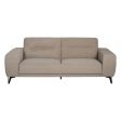 3-Seater Sofa Taupe Wood 220 x 87 x 85 cm Discount