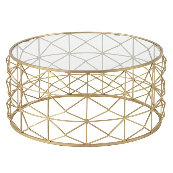 Centre Table Golden 98 x 98 x 44 cm Hot on Sale