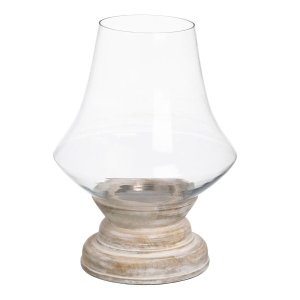 Candleholder White Wood Crystal 33 x 33 x 43 cm on Sale