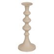 Candleholder 13 x 13 x 33 cm Aluminium Cream Discount