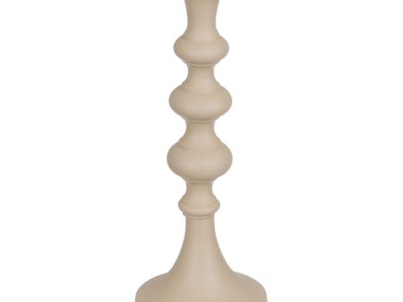 Candleholder 13 x 13 x 33 cm Aluminium Cream Discount