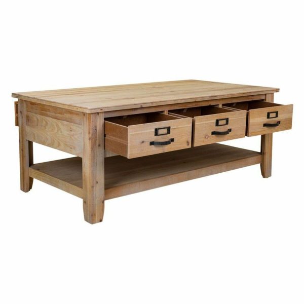 Centre Table Alexandra House Living Brown Fir wood MDF Wood 66 x 48 x 120 cm Online Hot Sale