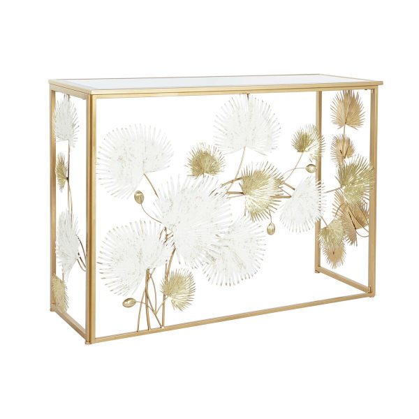 Console DKD Home Decor White Golden Metal Mirror 108 x 37 x 80 cm Online Sale