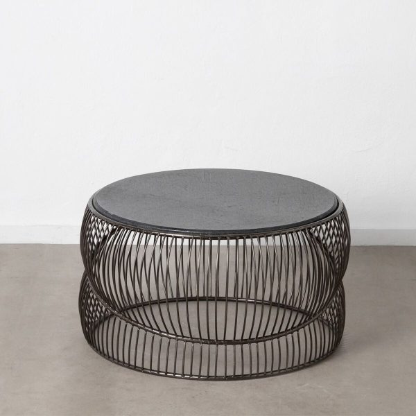 Centre Table Black Silver 90 x 90 x 48 cm on Sale