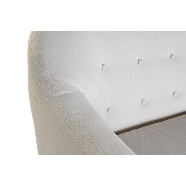 Sofa DKD Home Decor Natural Polyester Rubber wood Cream (172 x 82 x 82 cm) Online now