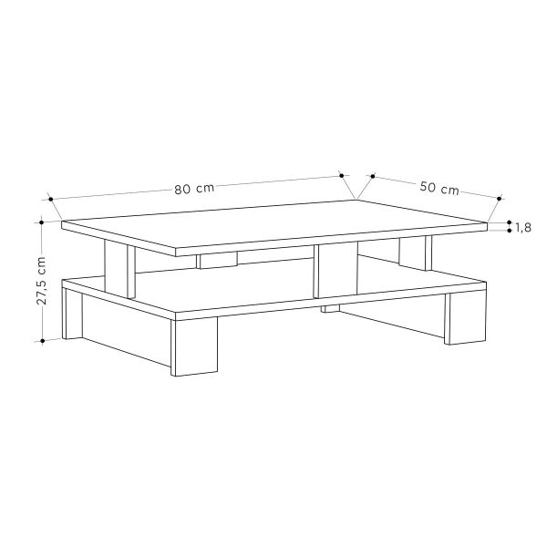 Centre Table Alexandra House Living Oak Wood MDP 80 x 28 x 50 cm Double height For Sale