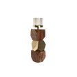 Candleholder DKD Home Decor 10 x 10 x 40,5 cm Crystal Golden Brown Aluminium Mango wood Online