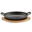 Casserole Dish for Serving Tapas Brown Grey Bamboo Forged steel 22,5 x 4,5 x 12,5 cm (12 Units) Online Hot Sale