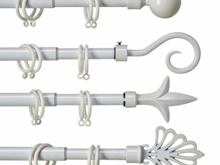 Curtain Bar Extendable White Iron 5 x 122 x 5 cm (8 Units) Discount