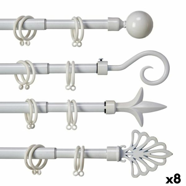 Curtain Bar Extendable White Iron 5 x 122 x 5 cm (8 Units) Discount