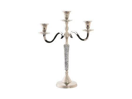 Candle Holder DKD Home Decor 26 x 10 x 35 cm Silver Aluminium For Cheap