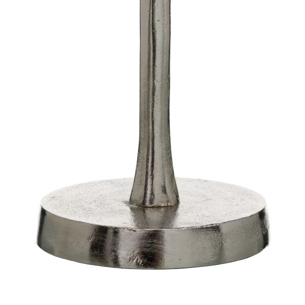 Candleholder Grey Silver Aluminium Crystal 11 x 11 x 56 cm on Sale