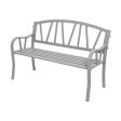 Bench with backrest Grey Iron (123 X 53 X 86 cm) Fashion