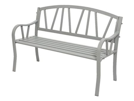 Bench with backrest Grey Iron (123 X 53 X 86 cm) Fashion