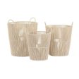 Basket set DKD Home Decor Beige Metal 42 x 42 x 51 cm 3 Pieces on Sale