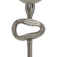 Candleholder Grey Silver Aluminium Crystal 11 x 11 x 48 cm Hot on Sale