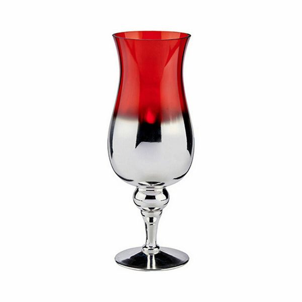 Candleholder Crystal Red Silver 13 x 35 x 13 cm (6 Units) Online Sale