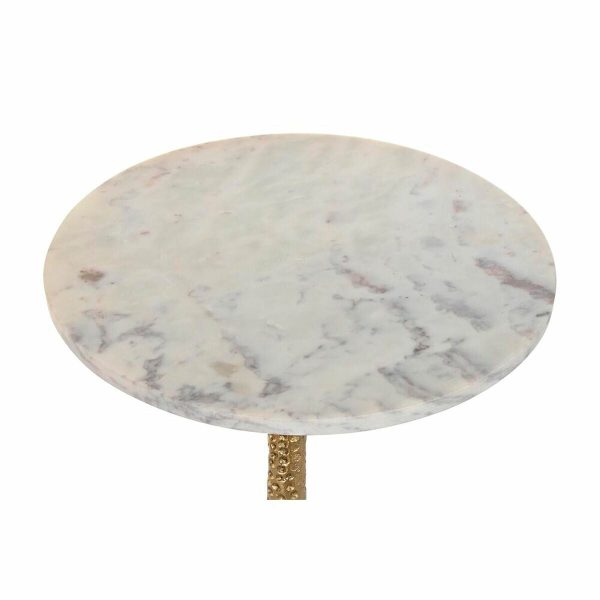 Console DKD Home Decor White Golden Aluminium Marble 40 x 40 x 61 cm Online Hot Sale