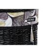 Basket set DKD Home Decor Black Multicolour wicker 51 x 37 x 56 cm 5 Pieces Hot on Sale