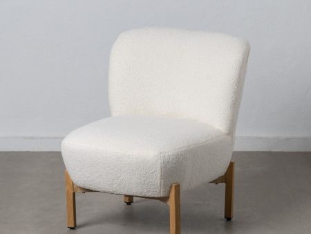 Armchair 62 x 75 x 74 cm Synthetic Fabric Metal White Online Sale