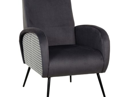 Armchair Black Grey 68 x 97 x 86 cm Online now