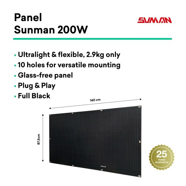 Self-installable Solar Kit Flex Full Black 800W x4 ultralight and flexible solar panels. Recommended use for balcony. Sale