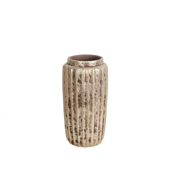 Vase Romimex Beige Ceramic 30 x 30 x 15 cm 15 x 30 x 15 cm Cheap