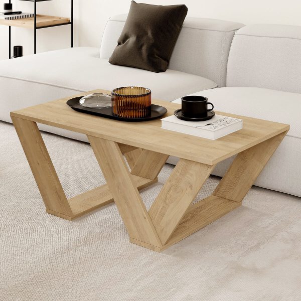 Centre Table Alexandra House Living Diagonal Oak Wood MDP 110 x 40 x 60 cm on Sale