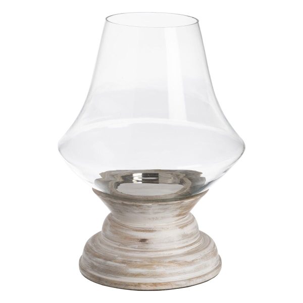 Candleholder White Wood Crystal 28 x 28 x 38 cm Discount