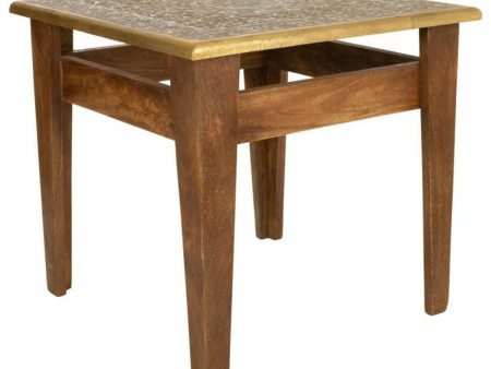 Centre Table Alexandra House Living Brown Gold Metal Mango wood 45 x 42 x 45 cm Sale