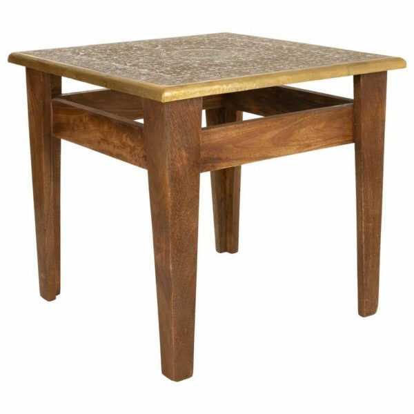 Centre Table Alexandra House Living Brown Gold Metal Mango wood 45 x 42 x 45 cm Sale