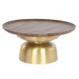 Centre Table DKD Home Decor Steel Mango wood (80 x 80 x 38 cm) Discount