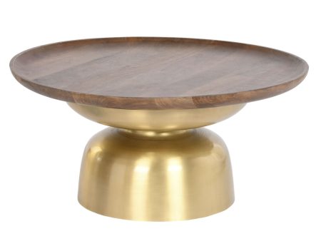 Centre Table DKD Home Decor Steel Mango wood (80 x 80 x 38 cm) Discount