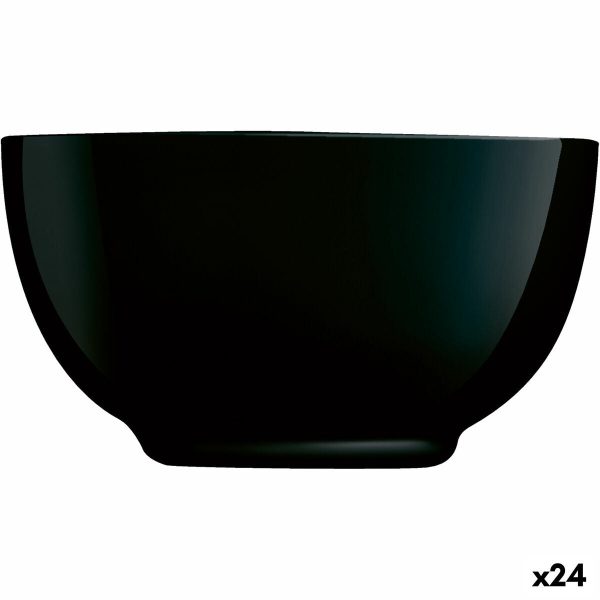 Bowl Luminarc Diwali Noir Black Glass Tempered glass 14,5 cm (24 Units) Supply