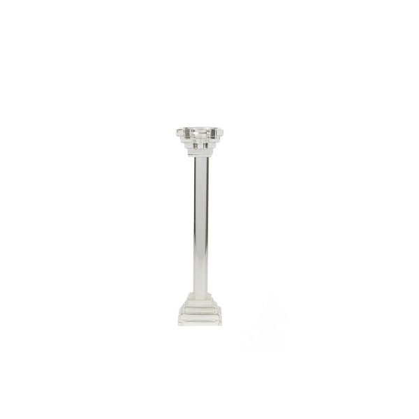 Candleholder Romimex Transparent Glass 6 x 22 x 6 cm For Cheap