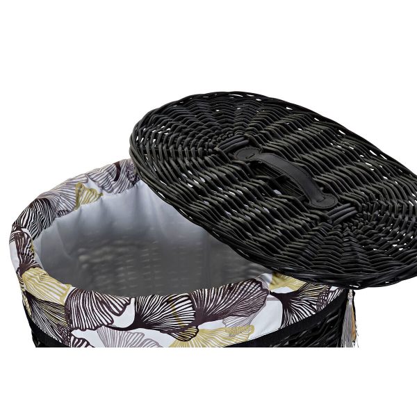 Basket set DKD Home Decor Black Multicolour wicker 51 x 37 x 56 cm 5 Pieces Hot on Sale