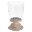 Candleholder White Wood Crystal 24 x 24 x 39 cm Cheap