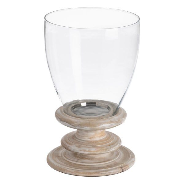 Candleholder White Wood Crystal 24 x 24 x 39 cm Cheap