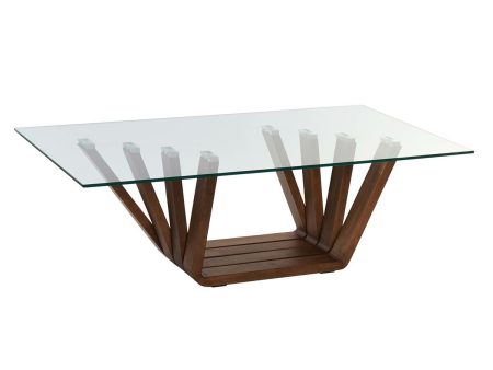 Centre Table DKD Home Decor Crystal Walnut Aluminium 130 x 70 x 42 cm Fashion