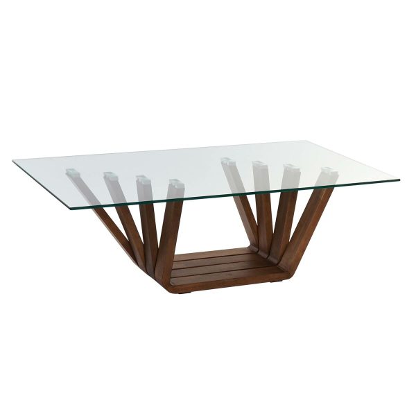 Centre Table DKD Home Decor Crystal Walnut Aluminium 130 x 70 x 42 cm Fashion